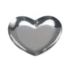 Jewelry Pouches Stainless Steel Desktop Home Decor Heart Shape Arrange Serving Platter Fruit Party Supplies Storage Tray Organize Holder