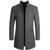 Misturas de lã masculina outono inverno oversized mistura de lã casaco masculino longo blusão jaqueta de algodão grosso quente masculino jaqueta cinza casaco 3xl 4xl 231109