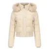 Trenchs de femmes 2023 automne et hiver chaud détachable capuche fausse fourrure coton rembourré polaire vêtements à manches longues dames manteau veste