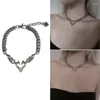 Catene Collana con ciondolo gotico Donna Girocollo Catena Fiamma Totem Gioielli a forma di amore Accessori streetwear Regalo di moda Y08E