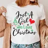 女性用Tシャツ2023レディースTシャツファッション年ホリデートップハッピーメリークリスマス漫画グラフィックプリント服女性ティーTシャツ