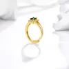 Cluster Rings Princess Cut Emerald Cubic Zirconia Open Ring For Women Circle Zircon Adjustable Fashion Jewelry Festival Gifts