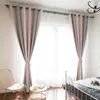 Rideaux rideaux pour salon chambre à coucher minimaliste coton teint en fil Jacquard tissu à rayures verticales