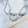 Certificato Vvs d Color Gra Nuova collana femminile in argento sterling 925 da 0,1-0,5 ct con girocollo in moissanite a forma di V