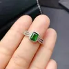 Anneaux de cluster Classic Sliver Gemstone Bague pour Office Lady 5mm 7mm Diopside Naturel 925 Bijoux en argent