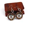 Dingle örhängen snigel spiral ringformiga naturliga kristallpärlor för kvinnor mode charm reiki handgjorda sju chakra smycken e12