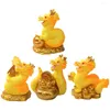 Décorations de jardin 4 pcs Sculpture Voiture Jouets Zodiac Figurines d'animaux Résine Miniature Dragon Ornement