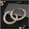 Hoop huggie iena hoops hie trendy 80mm Big Metal for Women Gold Twisted Circle Round Alloy örhängen Fashion Party Jewelry Ajbrm Dr Dhnml