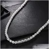 Chains Plated Sier 20 Inch 5Mm Twisted Rope Chain Necklace For Women Man Fashion Charm Jewelry 236 W2 Drop Delivery Dhgarden Dhor7