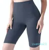 Alinear pantalones cortos de yoga para mujer, fitness, correr, entrenamiento falso, informal, transpirable, de secado rápido, cinco puntos