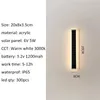 Outdoor Wall Lamps LED Porch Light Solar Powered IP65 Waterproof 20cm 60cm 100cm Fixture Rectangular Acrylic Warm white