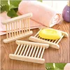 Soap Dishes Bamboo Wood Soap Dish Savers Soaps Holder For Bathroom Keep Bars Dry Clean Easy Cleaning Drop Delivery Home Garden Bath Ba Dhcmr