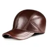 Ball Caps Wholesale Winter 2023 Head Layer Cowhide Men Women Casual Baseball Hat Ear Warm Real Leather Peaked Cap