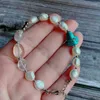 Strand Natural Crystal Bracelets For Women Men Baroque Pearl Beads Rock Nuggets Turquoises Stone Charm Clear Quartz Punk