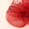 Headpieces 652F Women Fascinator Hats Big Flower Solid Cocktail Party Hair Clip