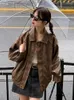 Женская кожаная винтажная короткая мотокуртка, зимняя теплая женская свободная куртка, пиджаки, уличная одежда, женская мода, корейские тонкие байкерские пальто