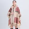 Womens shawl imitation otter rabbit fur collar Womens cape Large plush thick cardigan Loose warm Womens coat Winter fashionable new style