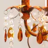 Hängslampor American Country Vintage Crystal Chandelier Home Smart Fashion Bedroom Warm Creativity