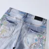 Mäns jeans Topp 10 varumärken Fashion Designer Skinny förstörde Elastic Stretch Slim Fit Distressed Ripped Trousers Denim Pants Sale