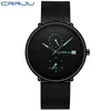 Wristwatches CRRJU Men Simple Slim Quartz Watch Gold Steel Mesh Ultra Thin Watches Waterproof Male Wrist Clock