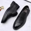 Dress Shoes Selling Men's Leather Casual Spring Autumn Pointed Loafers Lace Up Business Groom's Wedding