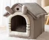 Casa de cachorro interior aconchegante cama para animais de estimação dobrável inverno quente ninho de gato com almofada para cães pequenos médios grandes gatos acessórios para animais de estimação novo