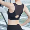 Yoga Outfit Sexy Translucent Hollow Back Crop Top Sports Bra Fitness Tank Tops Elastic Sport Gym Vest Professional Workout