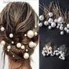 Headwear Hair Accessories Woman Pearl U-Shaped Hair Pins Wedding Hair Clips Alloy Stick Hairpin For Bridal Jewelry Hair Accessories Hairstyle Design ToolL231110