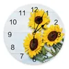 Orologi da parete Girasole Foglie Fiori Orologio 3D in legno Design moderno Soggiorno Decorazione Cucina Arte Orologio Decorazioni per la casa