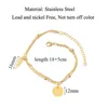 Bracelets à maillons pour femmes, en acier inoxydable doré avec lettre initiale, chaîne à 2 couches, bijoux cadeau pour ami