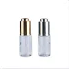 Storage Bottles 500pcs Factory Wholesale 15ml Clear Glass Essential Oil Bottle Packaging Container With Gold Silver Push Dropper Vial