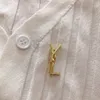 التصميم الشهير الذهب Y Brand Luxurys Brooch Women Letter Brouches Suit Pin Fashion Jewelry Clothing Clothing Accessories عالية الجودة