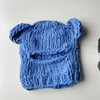 Berretti Beanie/Teschio Orecchie da orso Passamontagna all'uncinetto Donna Catena fatta a mano Cerchio Cappello lavorato a maglia Maschera di ciniglia per feste di moda Protezione calda per le orecchie Skullies Cap 231109