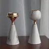 Candelabros de metal con patrón de mármol, mesa de cena, modelo de comedor, sala de estar, decoración del hogar, manualidades, dormitorio, accesorio para fiesta, escaparate