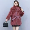 Women's Fur Imitate Coat Mid-Length Fashion Waist Winter 2023 Jacket Trend M383