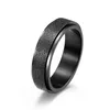 Anneaux de cluster 6mm en acier inoxydable sablé Spinner Bague de mariage pour femmes hommes taille 4-12