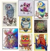 Arts muraux 5D bricolage diamant peintures animal forme spéciale diamants partiels broderie "hibou" point de croix 3D bricolage diamant 4901186