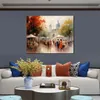 Affisch Picture European Rainy Market Impressionism Canvas Print Artwork for Cozy Living Room Wall Decor