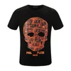 Hot Phillip Plain T-shirts Designer Druk PP Skull Diamond T Shirt krótkie rękawie Brown Bear Brand Tee O-Neck Wysokiej jakości czaszki Tshirt Streetwear 1017