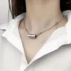 Chaînes FoYuan Couleur Argent Collier de tube rond à damier européen et américain pour bijoux de route vintage pour femmes