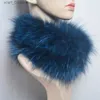 Lenços 2023 Real Fox Fur Scarf Fur Headband Mulheres Anel de Inverno Lenços de Pele de Raposa Luxo Pescoço Aquecedor Bom Elástico 100% Natural Fur FflersL231110