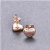 Stud Top Quality Classic Style Women Heart Studs Cute Size Luxury Letter Stainless Steel Earrings Wedding Party Gifts Wholesale Drop Dhgrv