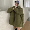 Trench da donna Donna 2023 Moda invernale Parka caldo Capispalla femminile Doppi lati Indossare Giacca in pelliccia di agnello finta Donna con cappuccio oversize