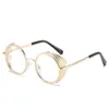 Lunettes de soleil rondes cadre Steampunk pour hommes femmes mode Vintage voiture conduite métal lunettes de soleil mâle femme lunettes