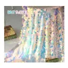 Party Decoration Iridescent Mermaid Tablecloths Holographic Wedding Baby Shower Birthday Embroidery Mesh Lace Glitter Sequin Fabric Dhwbu
