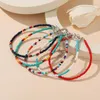 Braccialetti con ciondoli Set di braccialetti multicolori con perline etniche bohémien per le donne Lettere di moda Perline fatte a mano per coppie Gioielli Boho