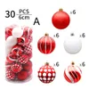 Decorative Flowers Wreaths 24pcs Christmas Ball Decorations Baubles Xmas Tree Hanging Ornaments Party Home Wedding Pendant Holiday Decor Supplies 6cm 231109