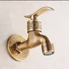 Bathroom Sink Faucets European-style Retro Washbasin Faucet Full Copper Single Cold Basin Tap Pool Small Splash-proof 4 Points 6