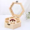 Jewelry Pouches Unfinished Wood Wooden Boxes Hexagon Storage Case With Locking Clasp For DIY Crafts Graffiti Projects