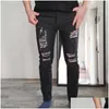 Jeans masculinos preto magro jeans homens rasgados masculino 2021 novo buraco casual verão rua hip hop magro denim calças homem moda jogger calças dh4lf